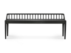 Modern Nordic black oak bench