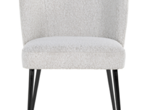 Black leg white boucle chair