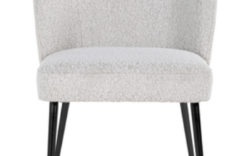 Black leg white boucle chair