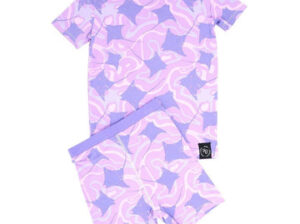 Purple stingray bamboo short pajama set