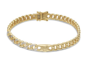 Chain link diamond bangle