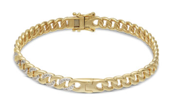 Chain link diamond bangle