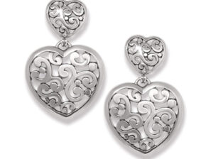 Contempo heart double post drop earrings.