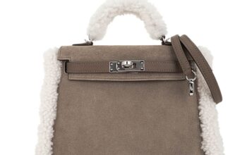 Hermes Kelly 20 teddy plush gris